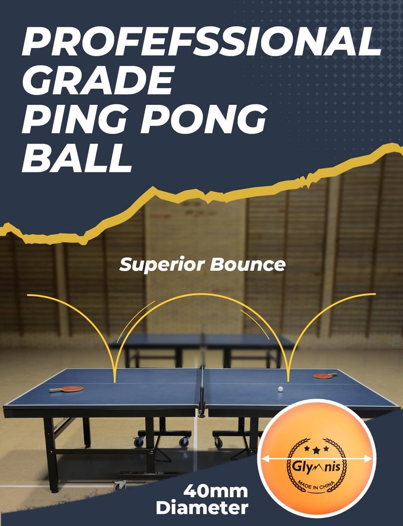 Glymnis Ping Pong Paddles Set of 4 Table Tennis Rackets with 8 Balls, Storage Case for Indoor Outdoor Table Tennis Paddle Game Accessories - Image 5